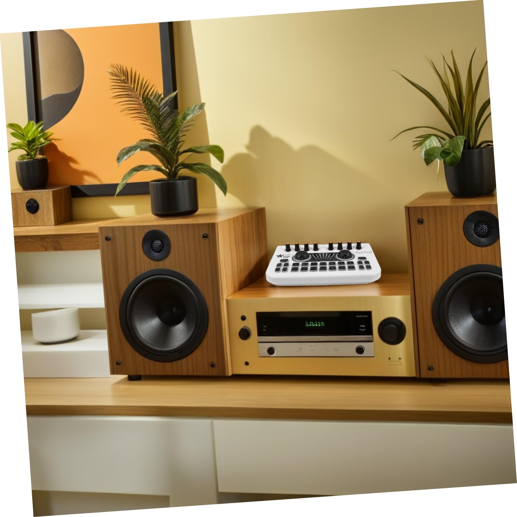 YARNOW Table De Mixage Dj Console De Mixage Audio Pour Streaming Matériel De Studio Enregistrement Sans Fil