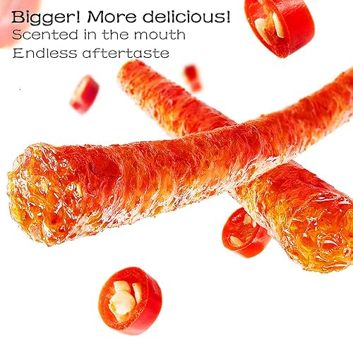 Miniatura 5 de Spicy Strips - Latiao de gluten picante, comida china especial casual, hecha de trigochileespecias, bajo en azúcar y bajas en calorías, mejor