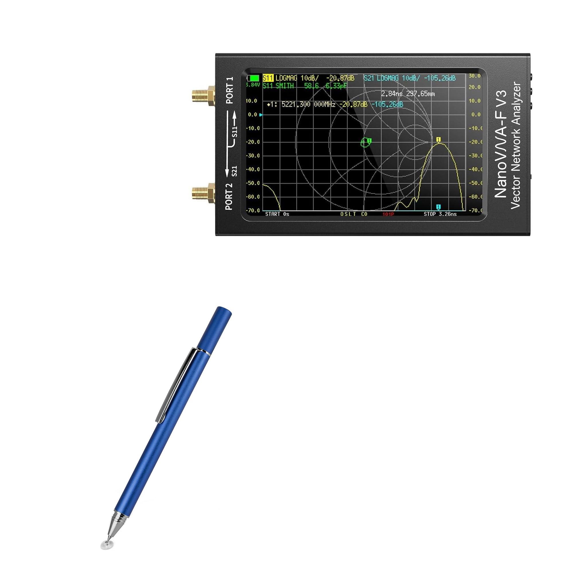 BoxWave Stylus Pen Compatible with Seesii NANOVNA-F V3 - FineTouch Capacitive Stylus, Super Precise Stylus Pen - Lunar Blue