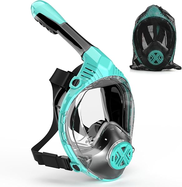 WONDSY Full Face Snorkel Mask for Adults, Snorkeling Gear for Kids, Anti-Fog & Anti-Leak Design with 180ΓΒ° Panoramic Vie