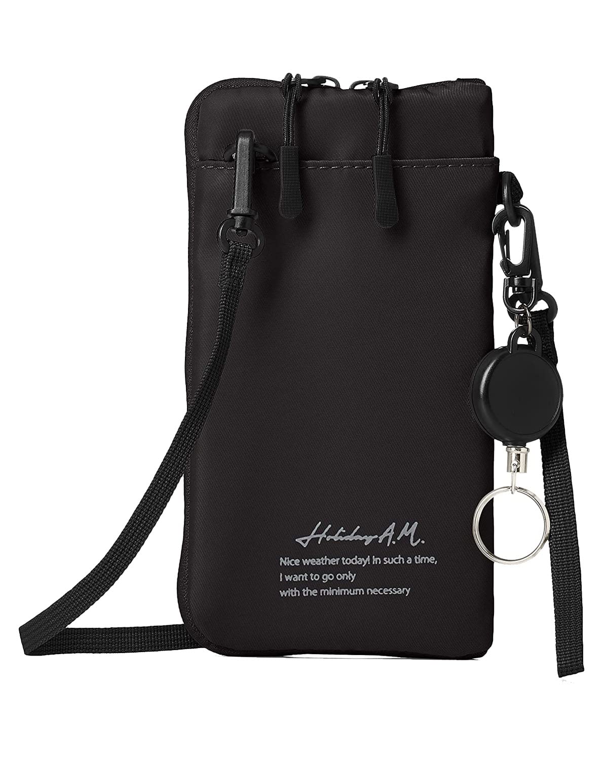 Wallet shoulder bag／ミニポーチ付／ブラック セール】マットレザー調ミニポーチ付きショルダーバッグ