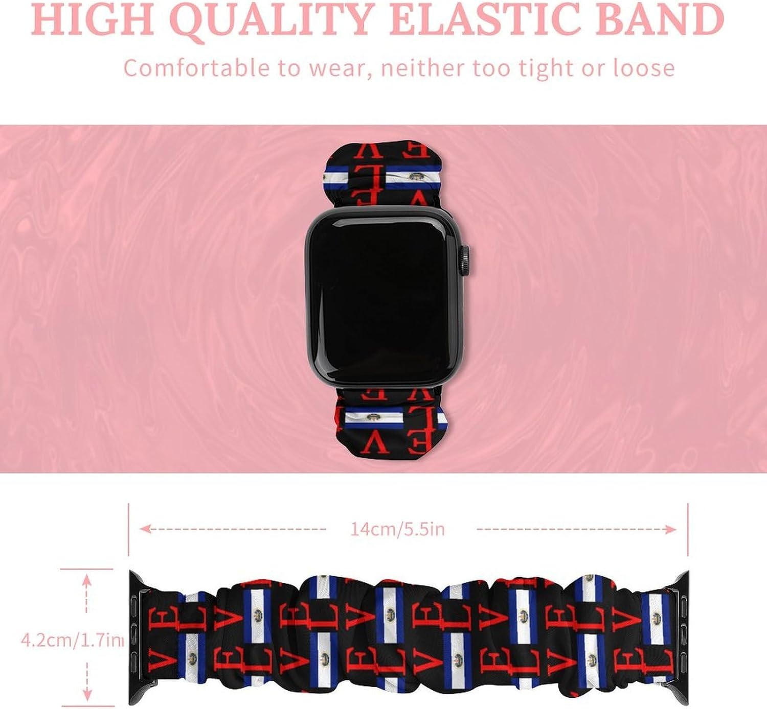 ElSalvador Lover Novelty Stretch Bands Compatible with IWatch Replacement Smart Watch Strap image 2