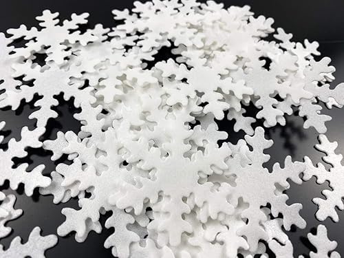 Miniatura 3 de Copos de nieve comestibles de Navidad, decoración de cupcakes blancos con caja de plástico, paquete para Navidad, fiesta temática congelada de
