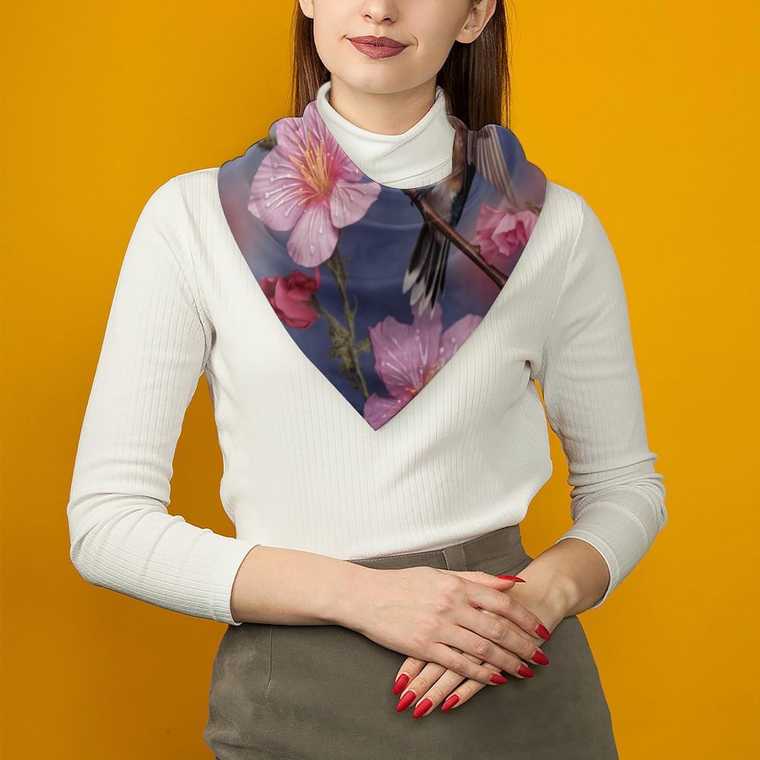 Square Kerchief Bandanas Silky Touch Head Scarf Red Mushrooms Mask Scarf for Men & Women