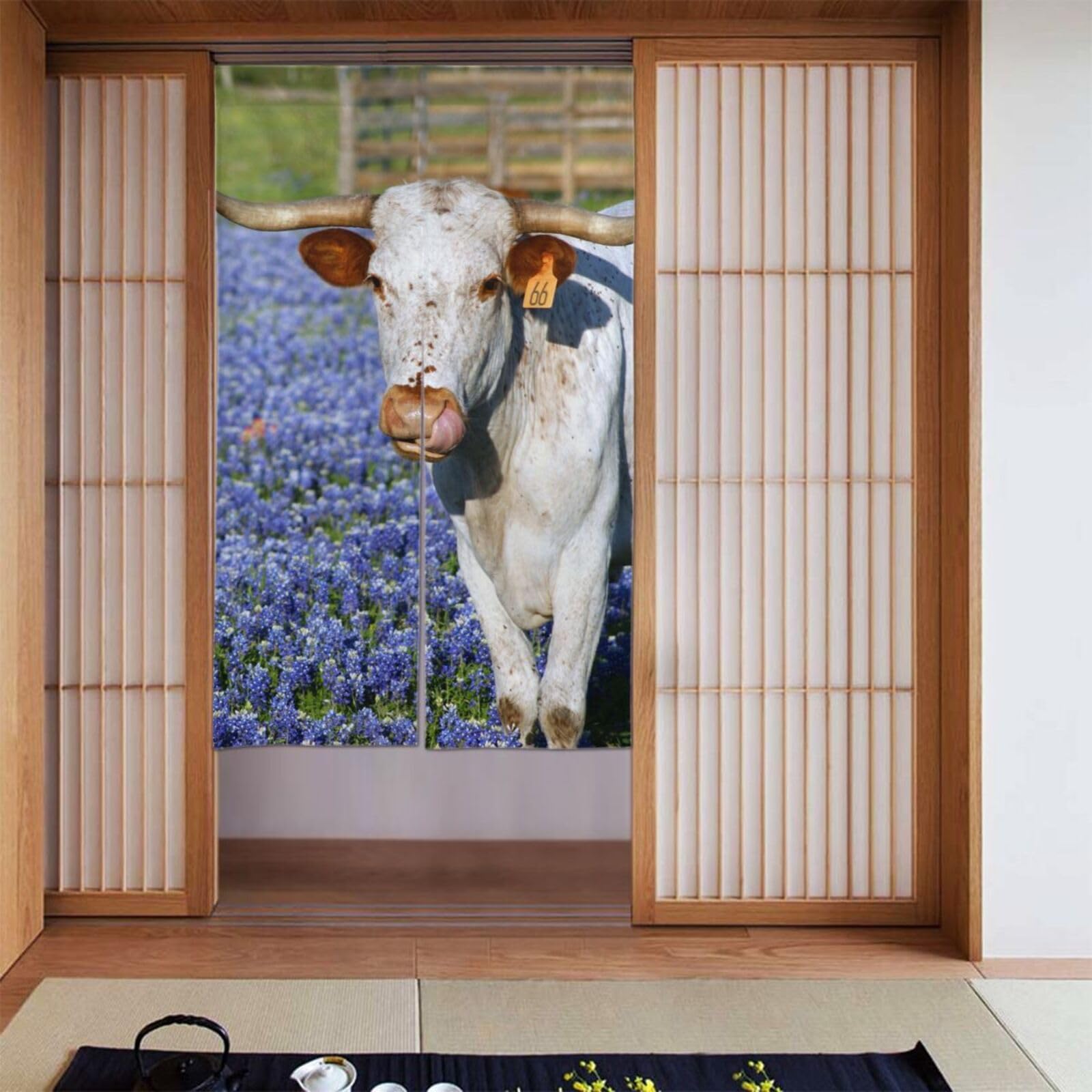 Rideau de porte japonais occultant pour séparer les pièces sans travaux