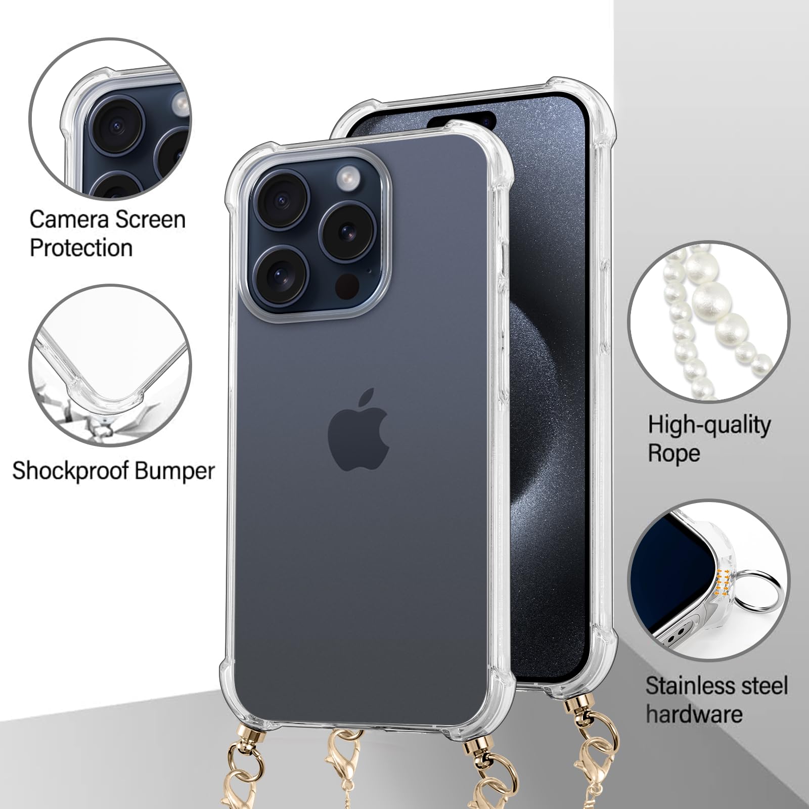 Paekear Handyhülle Mit Nylon-Handykette Für Oukitel C1 | Transparent, Stoßfest & Tragbar Um Den Hals | Grün