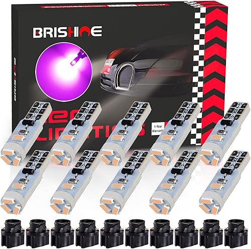 Miniatura 7 de BRISHINE Bombillas LED T5 37 74 2721 xenón blanco con enchufe de bloqueo giratorio, Canbus PC74 PC37 882 Panel de instrumentos de luces indicador de