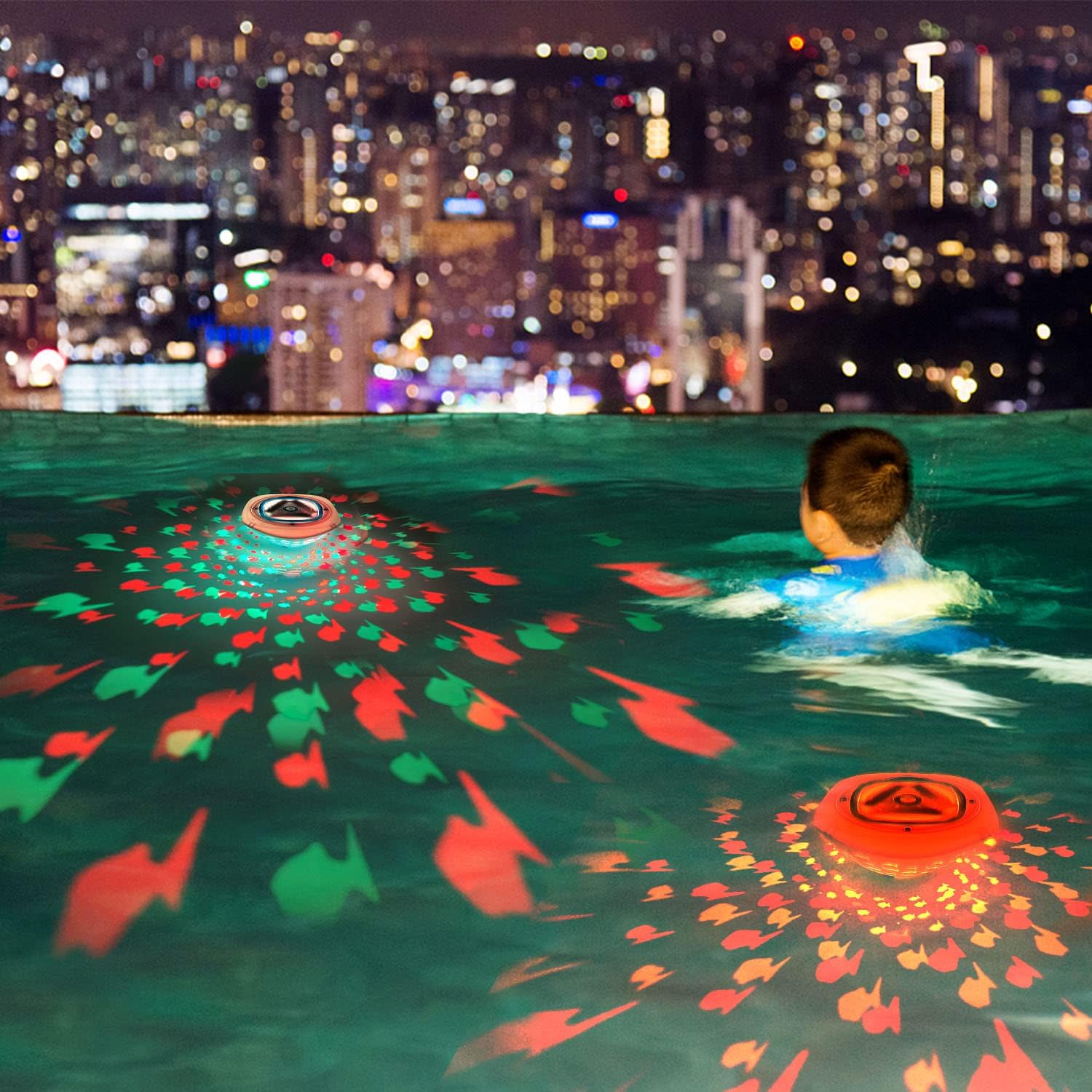 Floating Pool Lights Colorful Fish Lamp Underwater Lights Pool Accessories for Disco Pool Party,Pond Décor,Inflatable Swimming Pool,Above Ground Swimming Pool,Tub