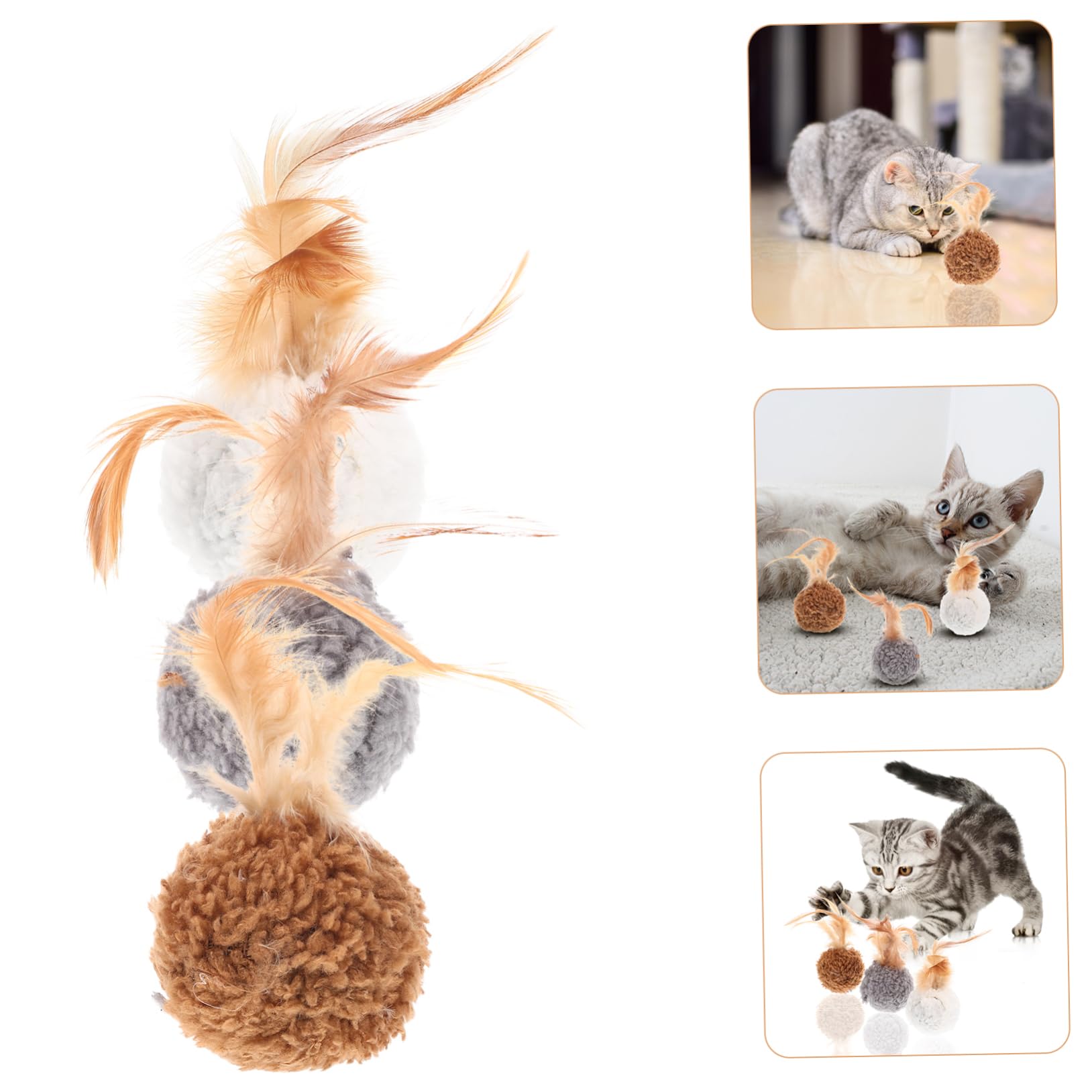 Yardwe Lot De 3 Accessoires pour Chaton Jouet Compact pour Chat Petit Jouet en Peluche Doux Et Amusant Jouet Interactif pour Chat 9 Pièces X 3