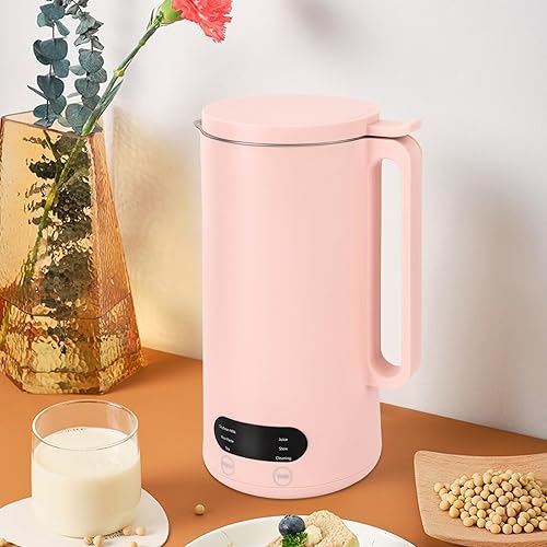 Miniatura 3 de SNKOURIN Máquina de leche de soja mini exprimidor de leche de frutos secos con acero inoxidable y cuchilla temporizador calentamiento y limpieza