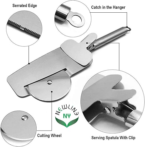Miniatura 5 de NewlineNY - Cortador multiusos para tartas de pizza, cuchillo de utensilios 3 en 1