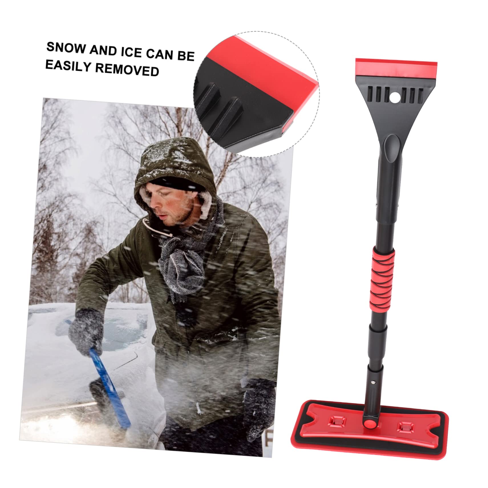 Hemobllo Grattoir à Glace pour Voiture Et Brosse à Neige Extensible pour Pare-Brise Outil De Nettoyage Hivernal avec Poignée Mousse Eva
