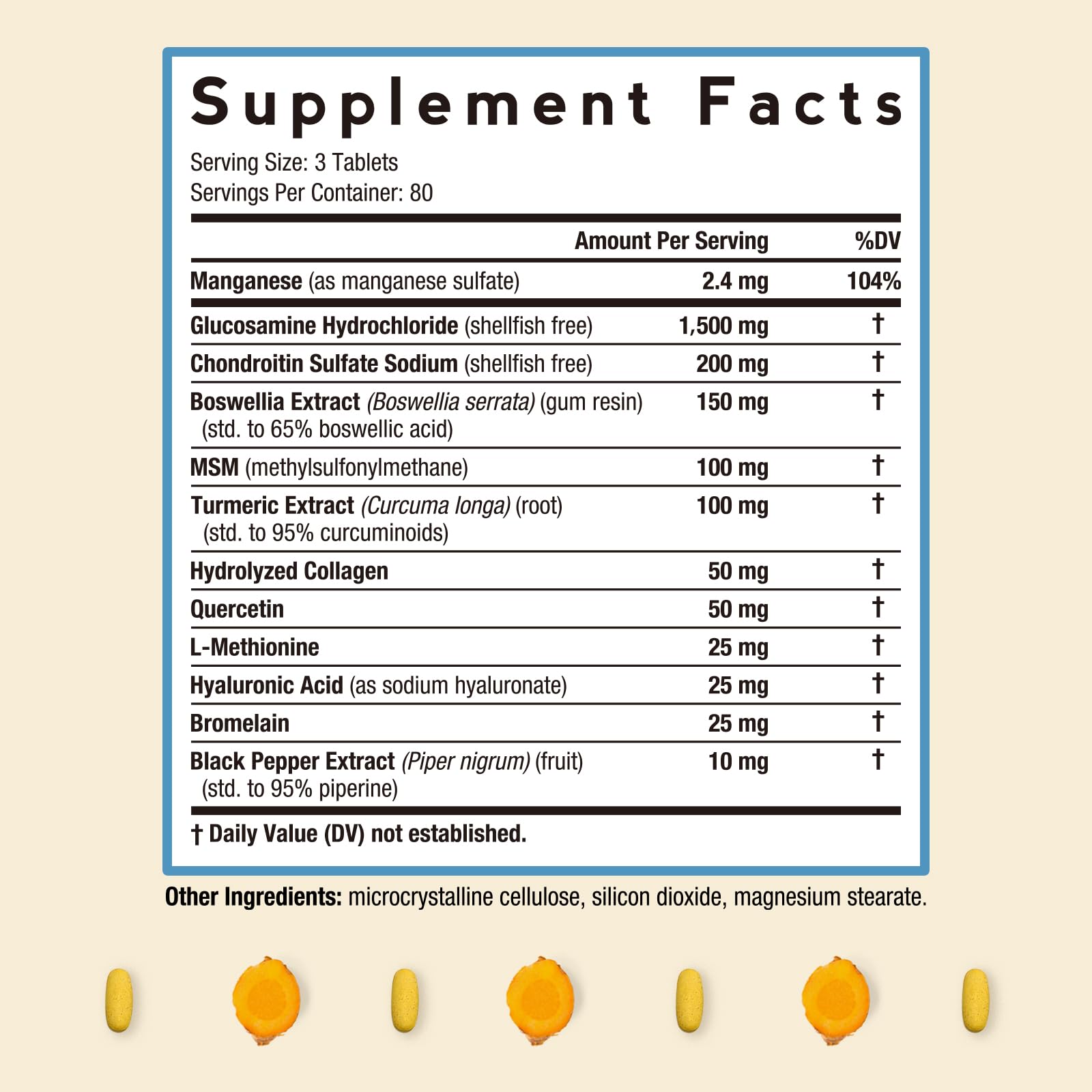 Doctor's Recipes Glucosamine Chondroitin MSM Turmeric Quercetin, Movement Support Supplement for Men & Women, with Black Pepper for High Absorption, Mobility & Flexibility, No Shellfish, 240 Tablets — Amazon image 2