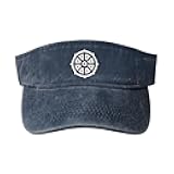 Haebfsl Buddhist Symbols Sport Sun Visor Hats for Women Men, Adjustable Empty Top Baseball Cap Cotton Golf Tennis Visors