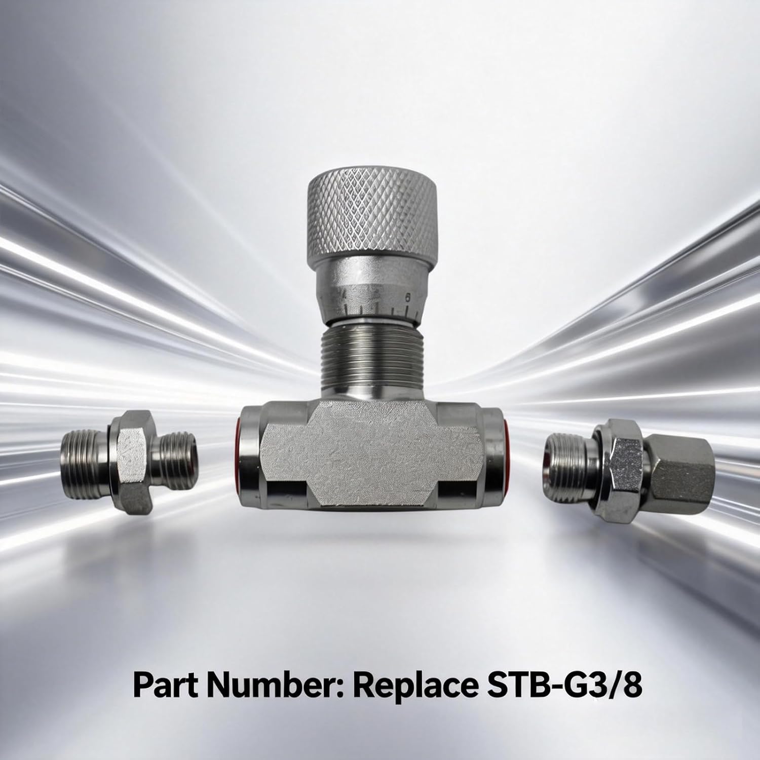 Hydraulic Flow Control Valve Compatible with Mini Excavator, 3/8" L08 M14 Connection, Replace STB-G3/8