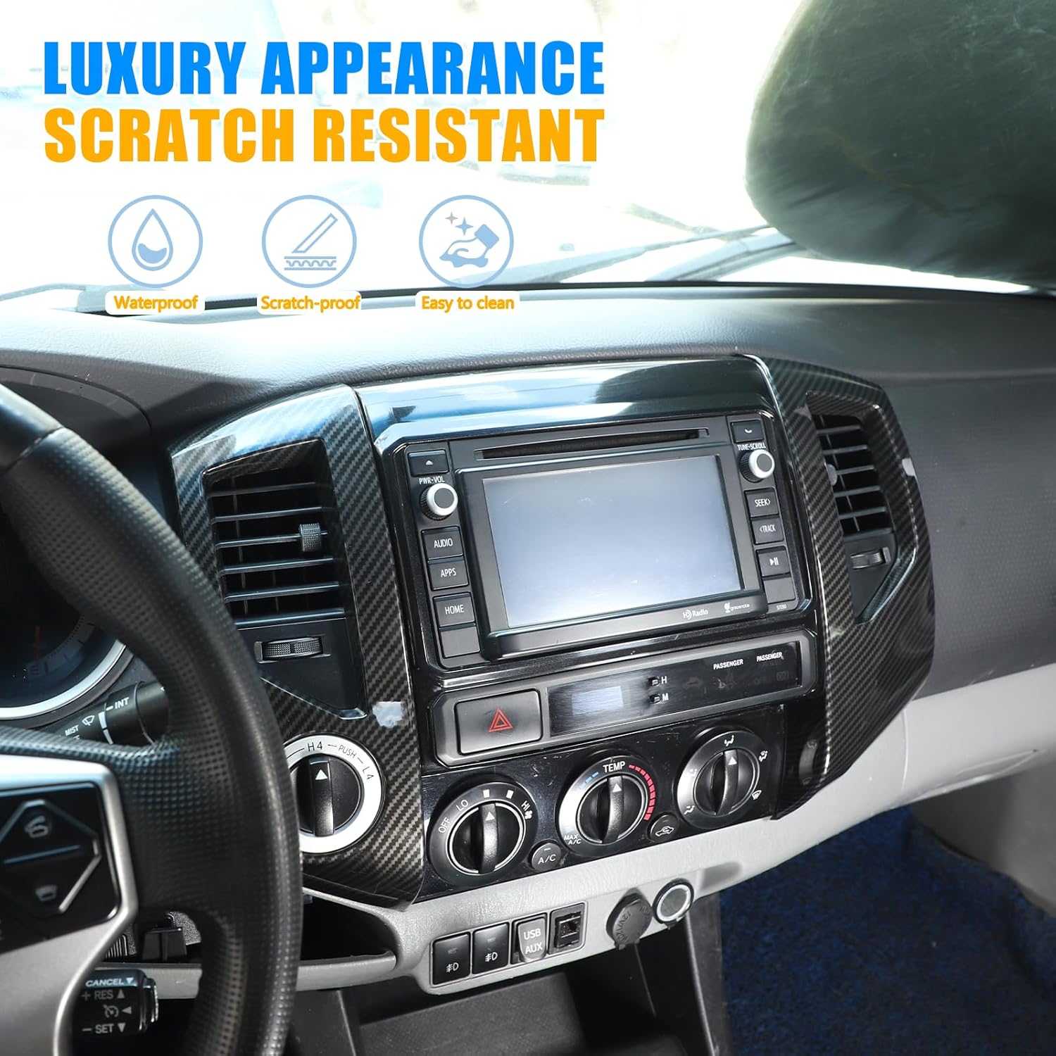 LLKUANG Car ABS Central Control Dashboard Air Outlet Frame Cover Trim Compatible with Toyota Tacoma 2011 2012 2013 2014 2015 Interior Accessories