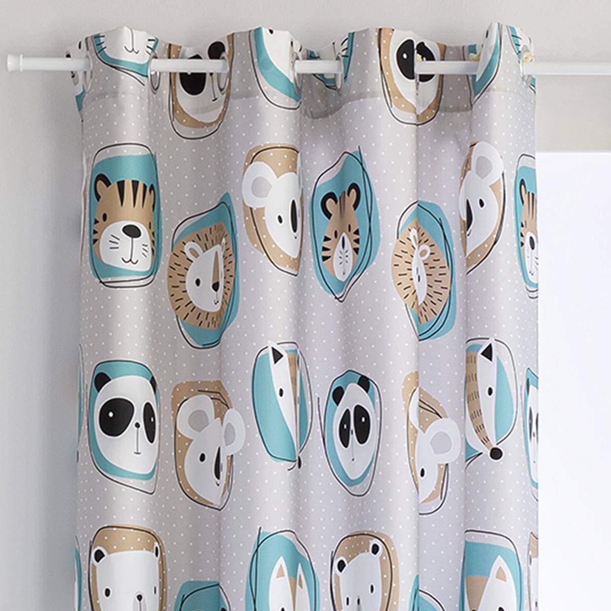 Cortina con ollaos Zoo beig Lanovenanube 150x260 cm Infantil | Cortina con ollaos ZOO beig Lanovenanube 150x260 cm infantil