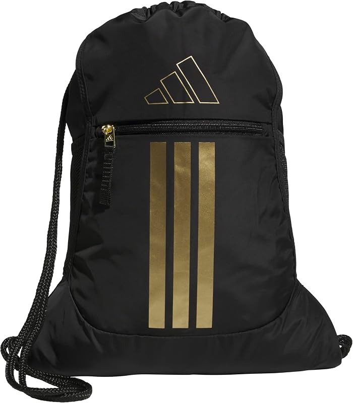 Alliance Sackpack – Drawstring Backpack for Sports, Small Gym Bag, Black/Gold Metallic/3, OSFA
