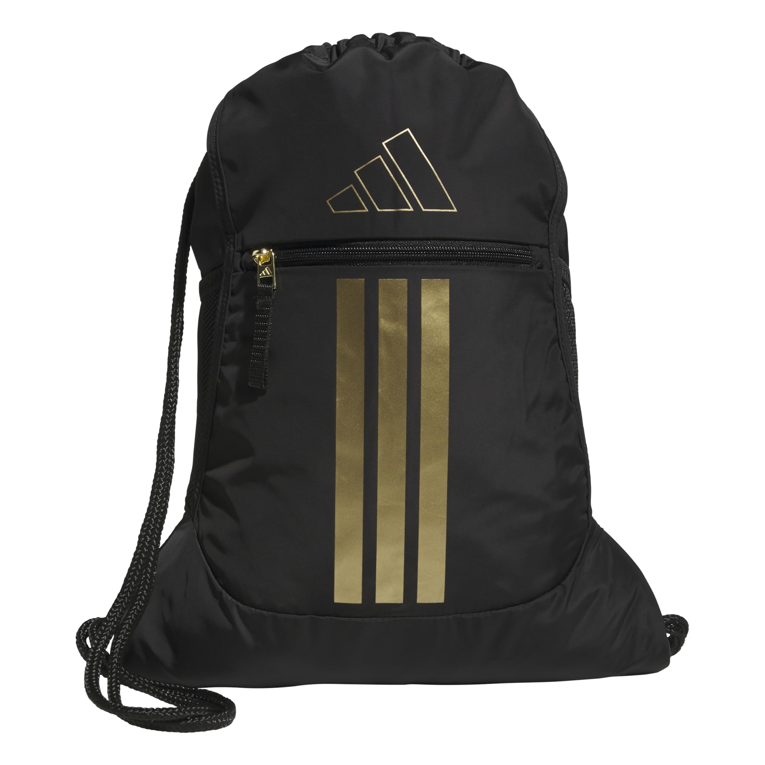 adidas Alliance Sackpack – Drawstring Backpack Small Bag for Men and Women, Black/Gold Metallic, One Size — image 1