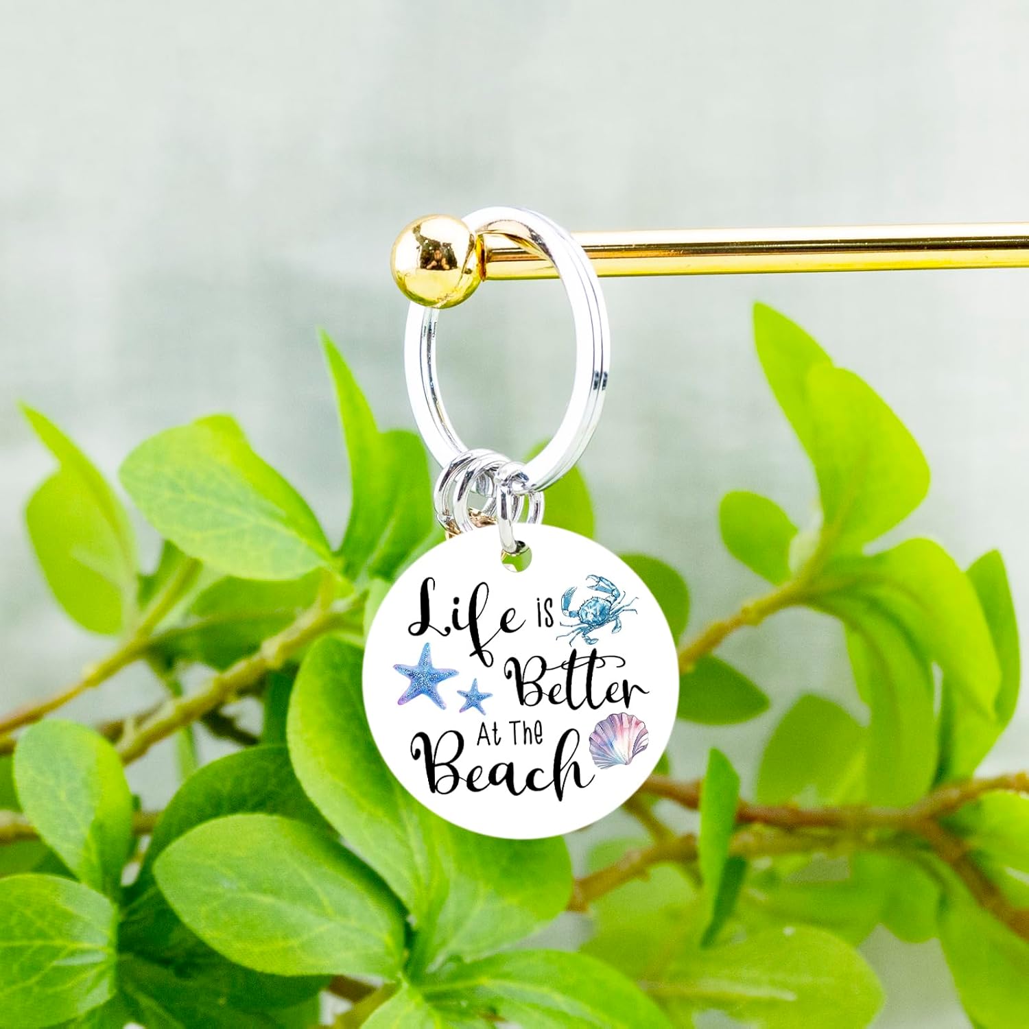 Beach Gifts for Women Seashell Keychain Beach Stuff for Teen Girls Ocean Themed Gifts for Birthday Christmas Beachy Keychain for Her - Image 2