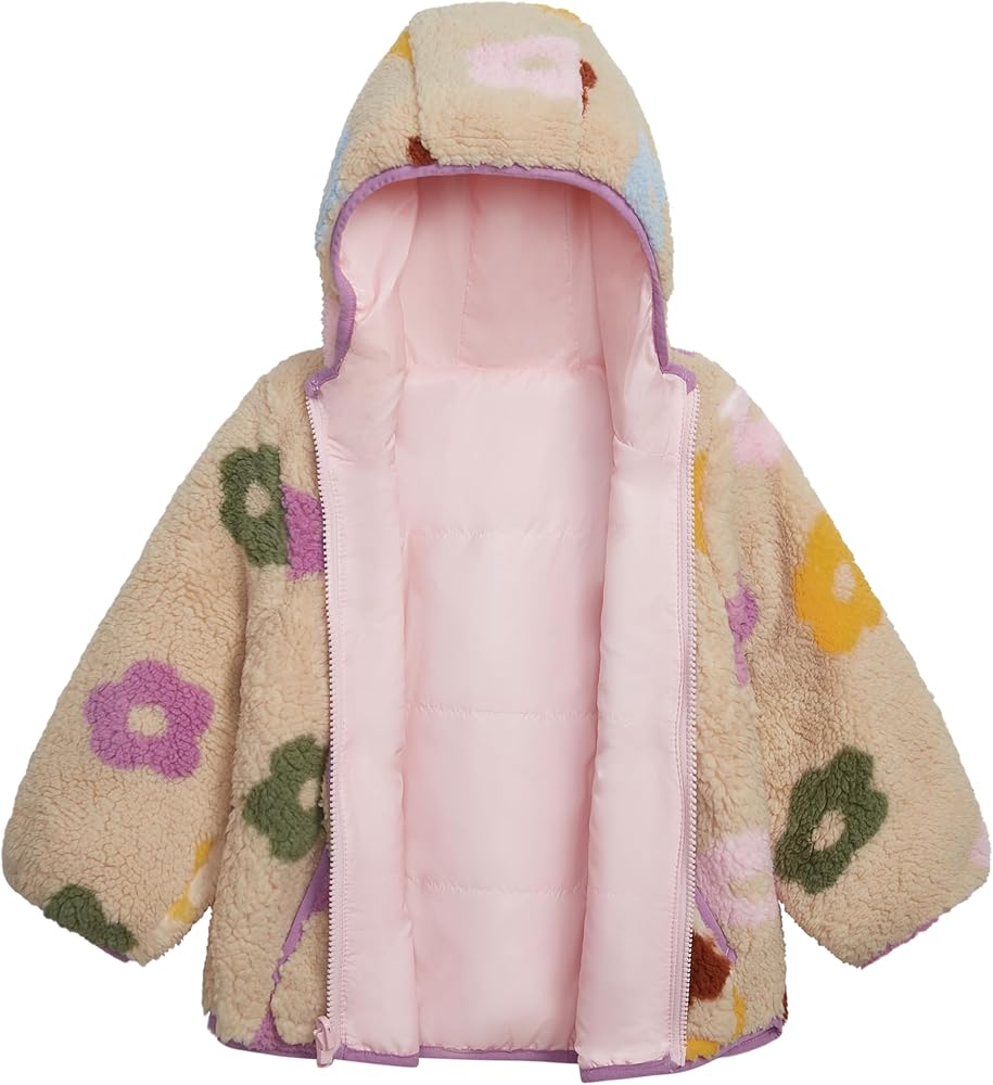 ARBN BORN TO AIR フード付きジャケット ベージュ Amazon.com: Osh Kosh B'Gosh Baby Girls Reversible Sherpa-to