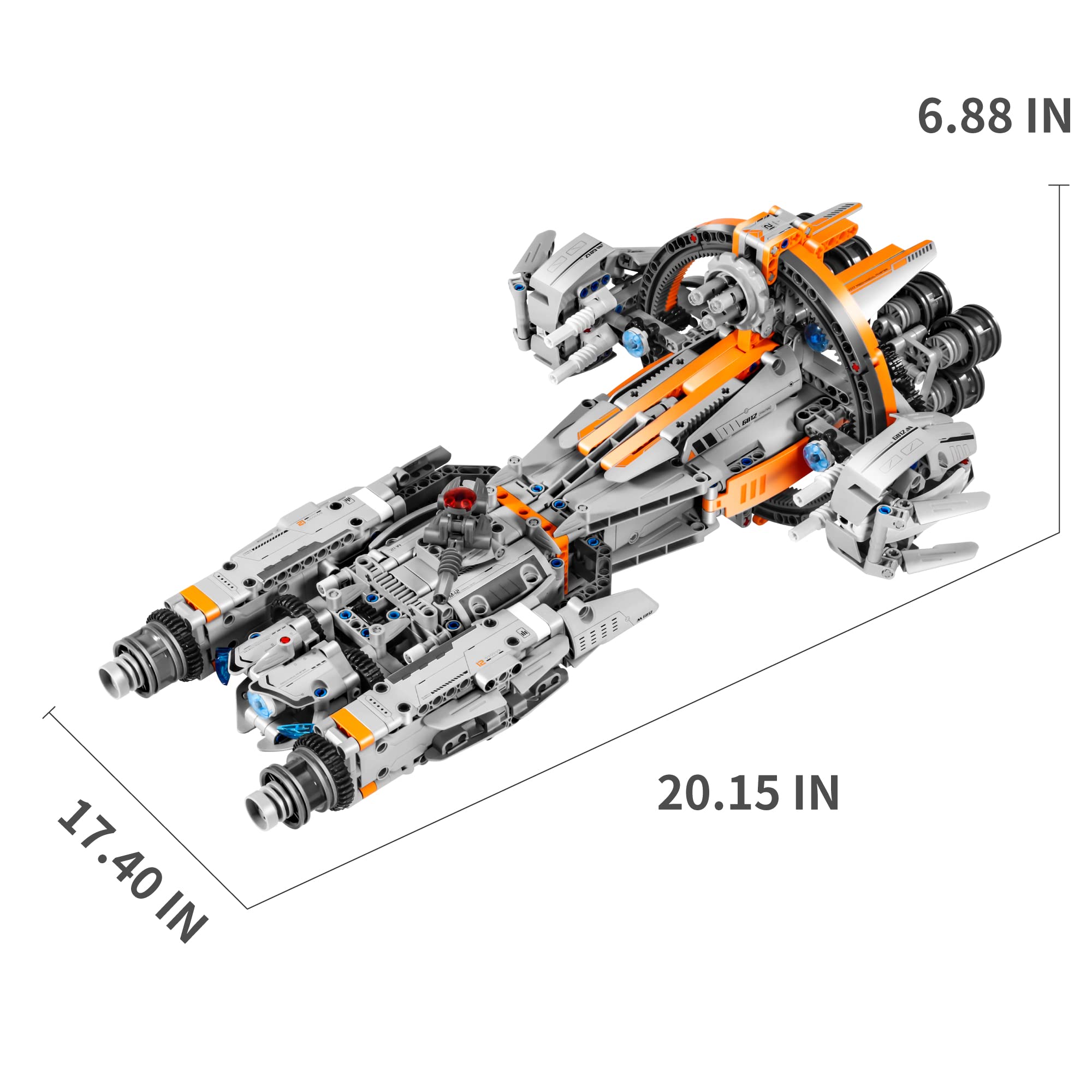 iM.Master STEM Academy: Mechanical Master - Starcraft - 955pcs - Bricks Model Sci-Fi Spaceship Vehicle, 2 Configurations, Building Blocks Activity Set - Image 8