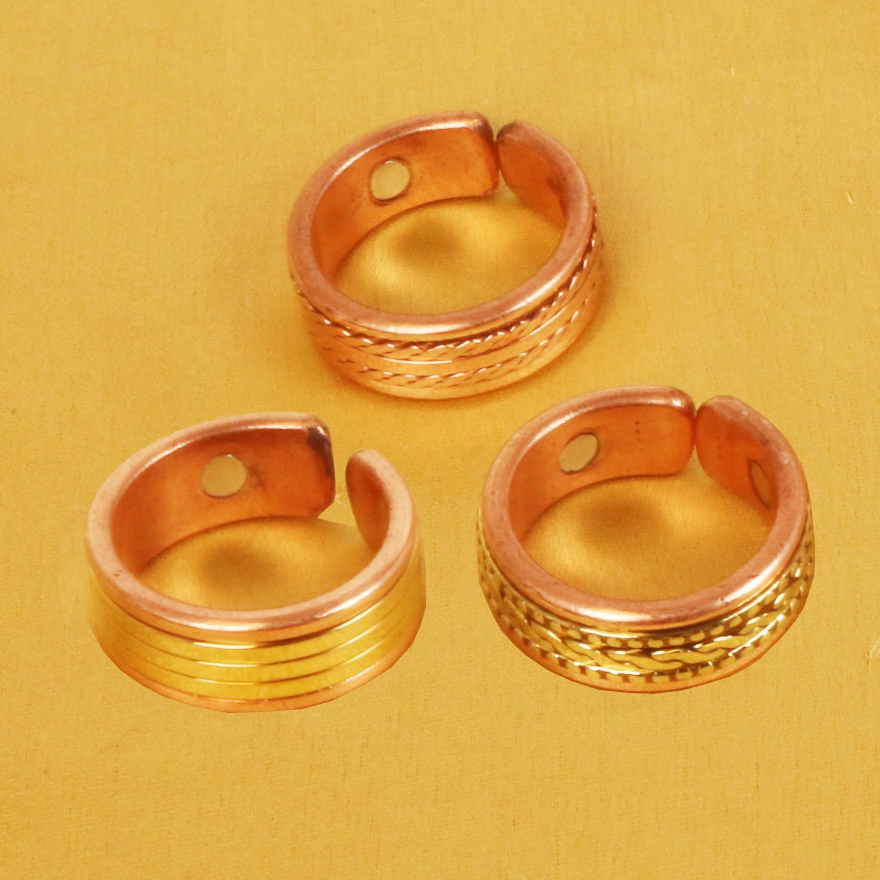 Touchstone Realizzato a mano da abili artigiani indiani Anello magnetico in rame puro resistente