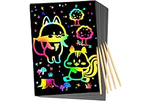 Scratch Rainbow Art Paper Notes for Kids
