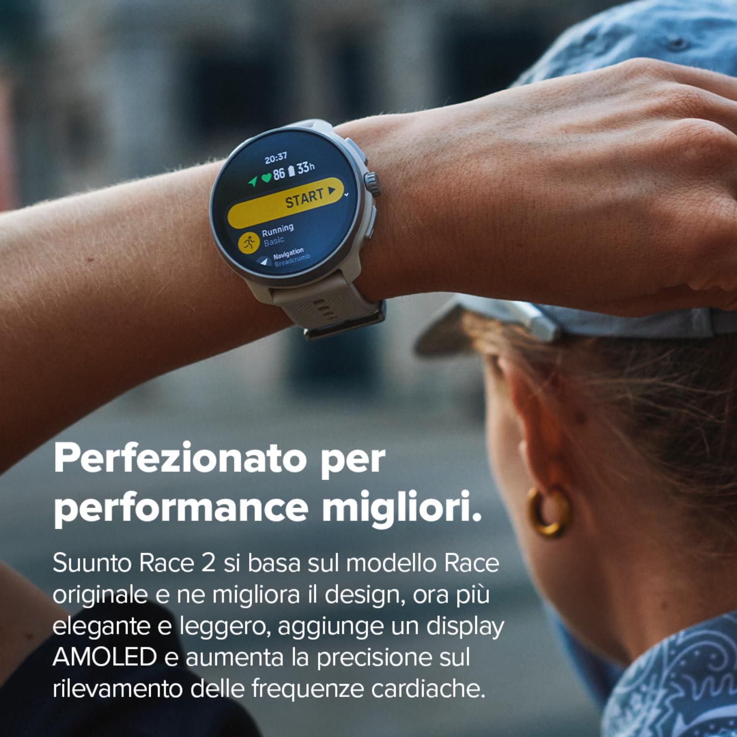 SUUNTO Race 2 Orologio Sportivo GPS, 115+ Modalità Sportive, GPS Dual-Band, Display AMOLED Ampio, Batteria fino a 16 Giorni, Mappe Offline Globali, per Corsa, Ciclismo e Allenamento Outdoor