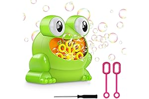 Automatic Bubble Machine with 5pcs Bubble Concentrate, Bubble Blower Toys for Kids,Frog...
