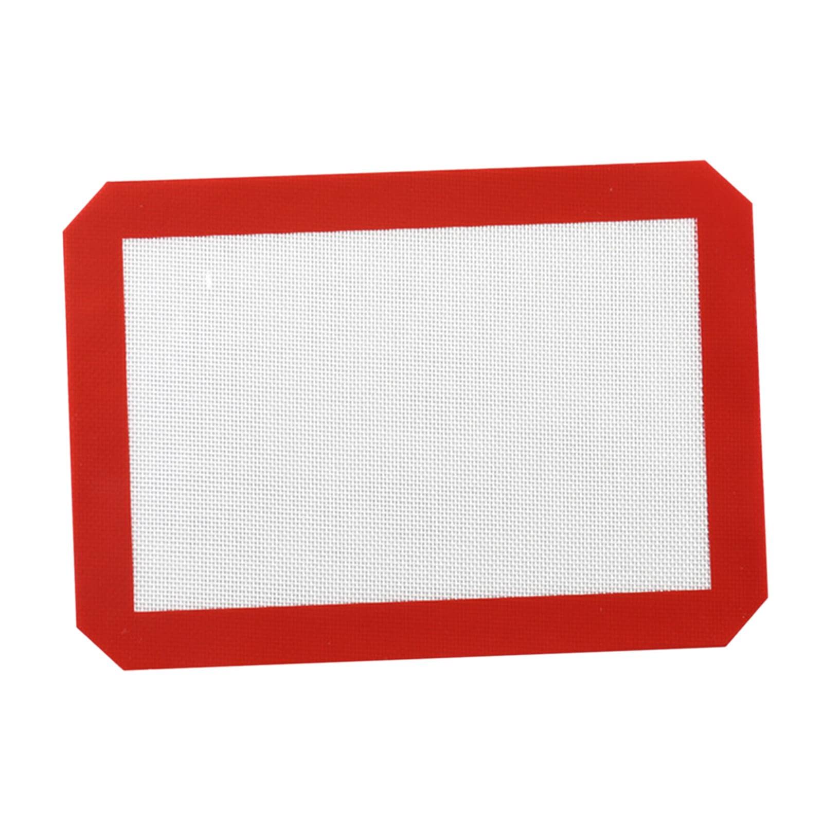 Set di 10 tappetini da cucina in silicone resistenti al calore, per macaron, pasticceria, biscotti, bianco e rosso, 30 x 21 cm
