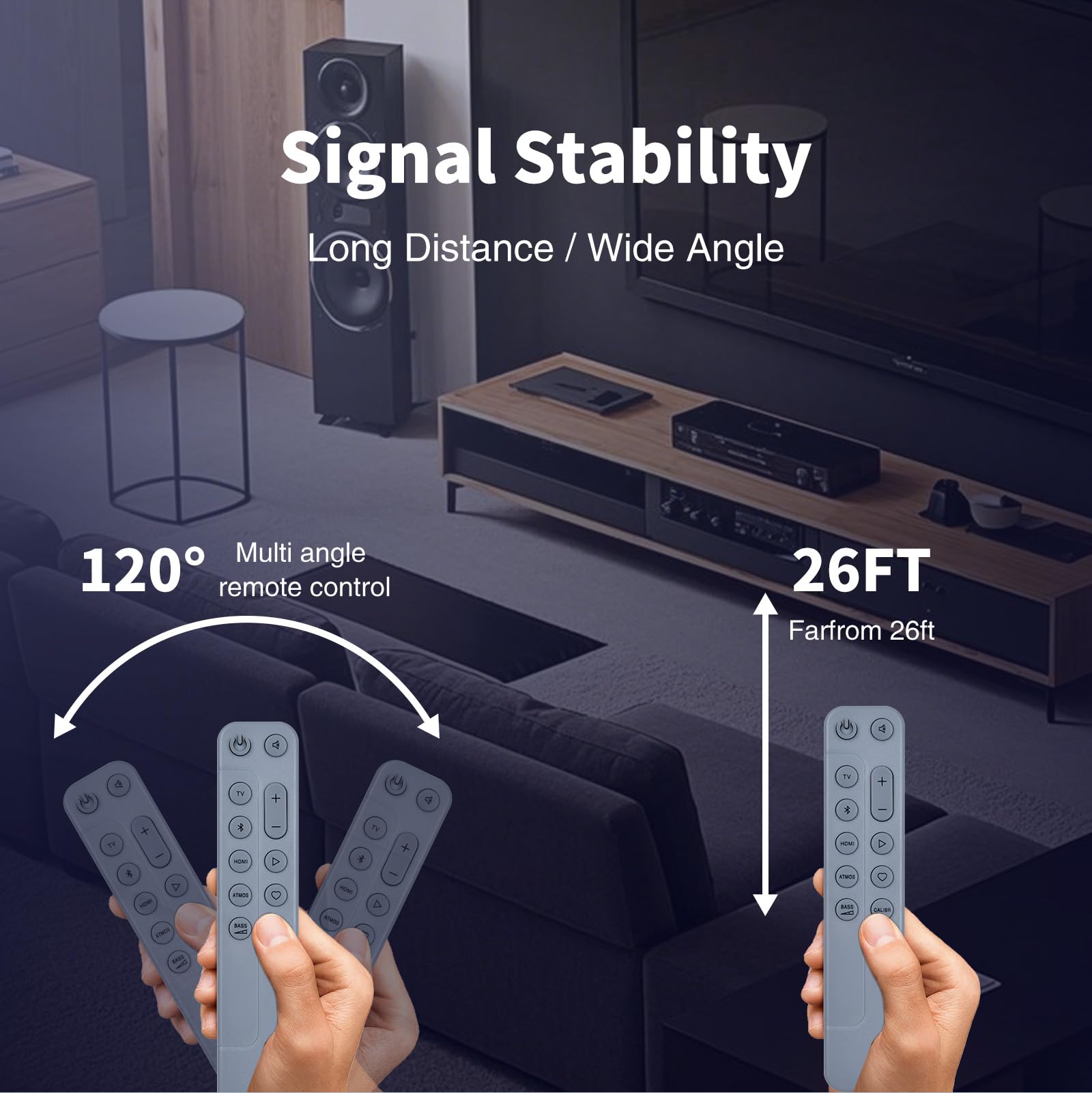 Neue Ersatzfernbedienung für JBL Soundbar 500 BAR 300 BAR500 BAR300 Kompakte 5.1-Kanal-Soundbar (Grau)