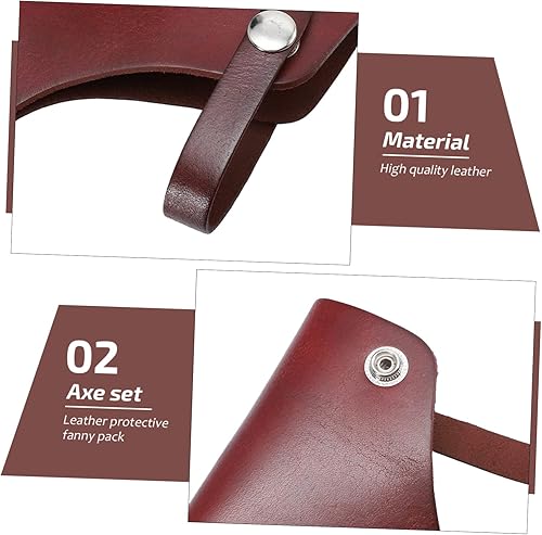 Miniatura 8 de CUBTOL 1 hacha portátil a presión, práctica caza, resistente al desgaste, para supervivencia, jardinería, con fundas de cuero vacuno, resistente al