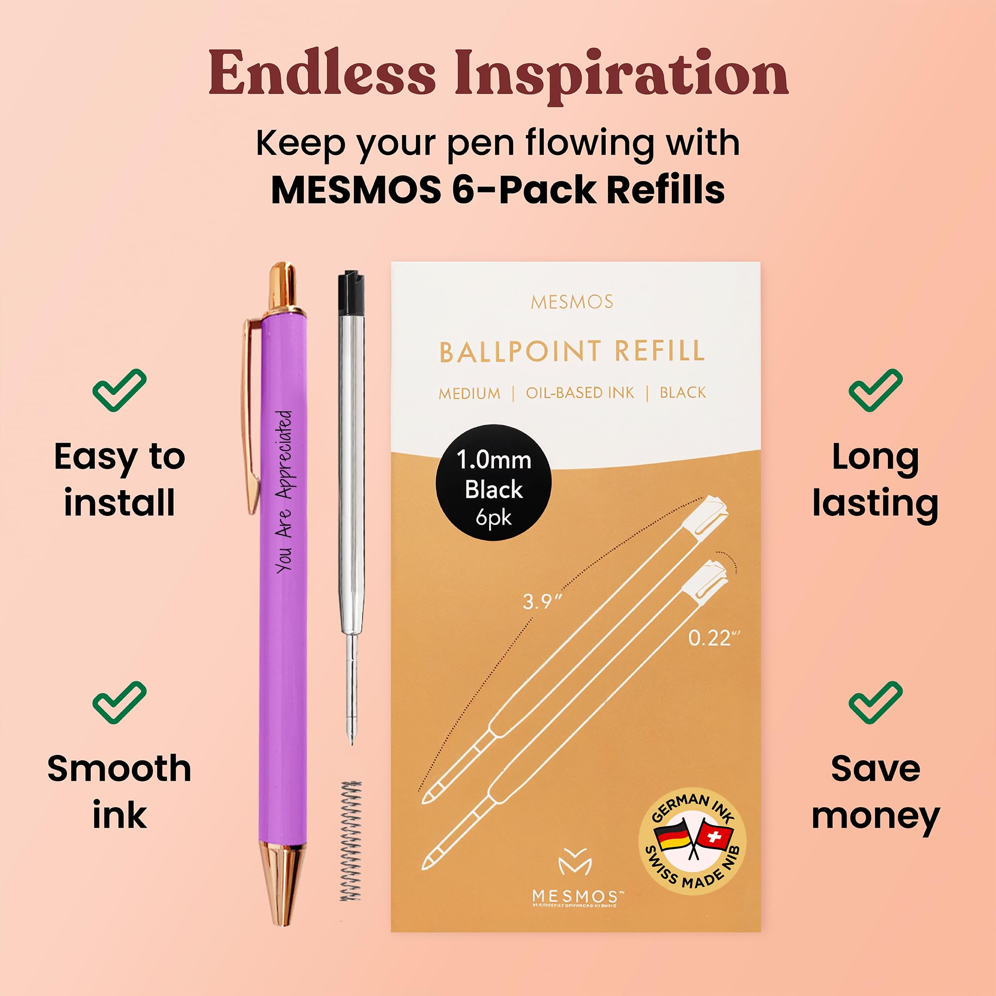 MESMOS 3pk Fancy Pen Set, Teacher Appreciation Gifts for Women Teacher Pens, Thank You Gifts from Student - Image 4