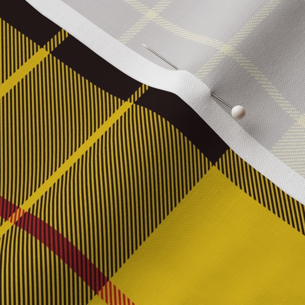 Spoonflower Fabric - Tartan Plaid Scottish Yellow Printed on Petal Signature Cotton Fabric by The Yard - Sewing Quilting Apparel Crafts Decor