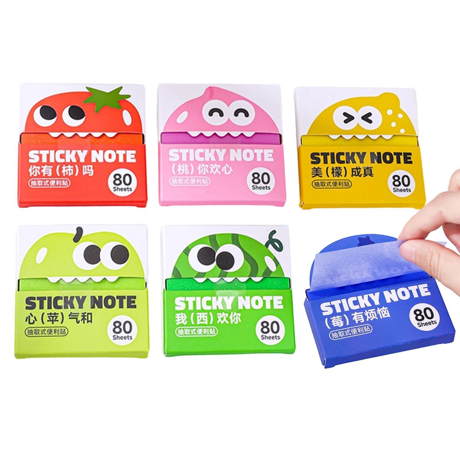 Transparent Pull Out Sticky Notes Colorful Reusable Pull Out Cute