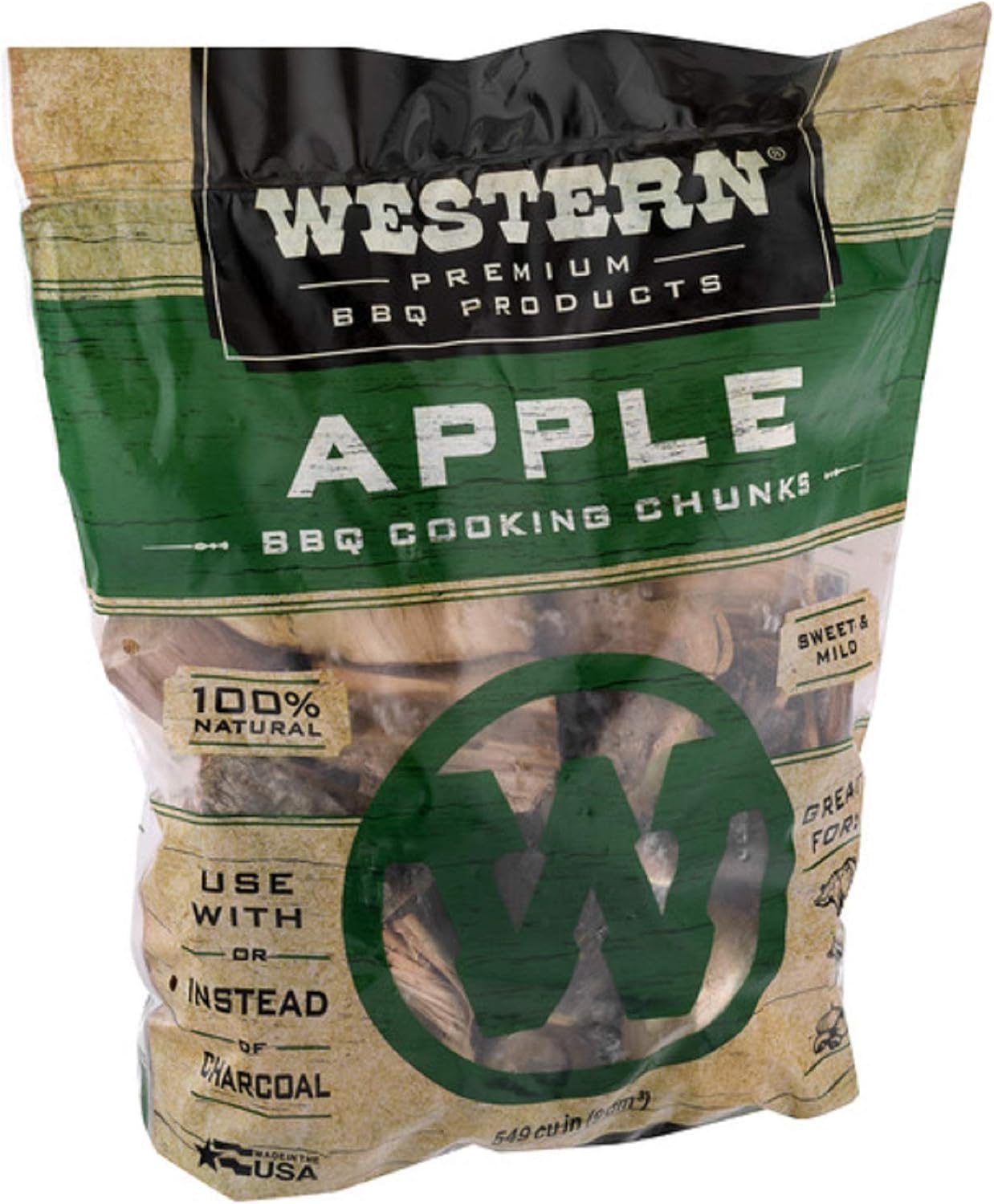 Western Premium BBQ Products Apple BBQ Cooking Chunks, 549 cu in (Pack of 1)