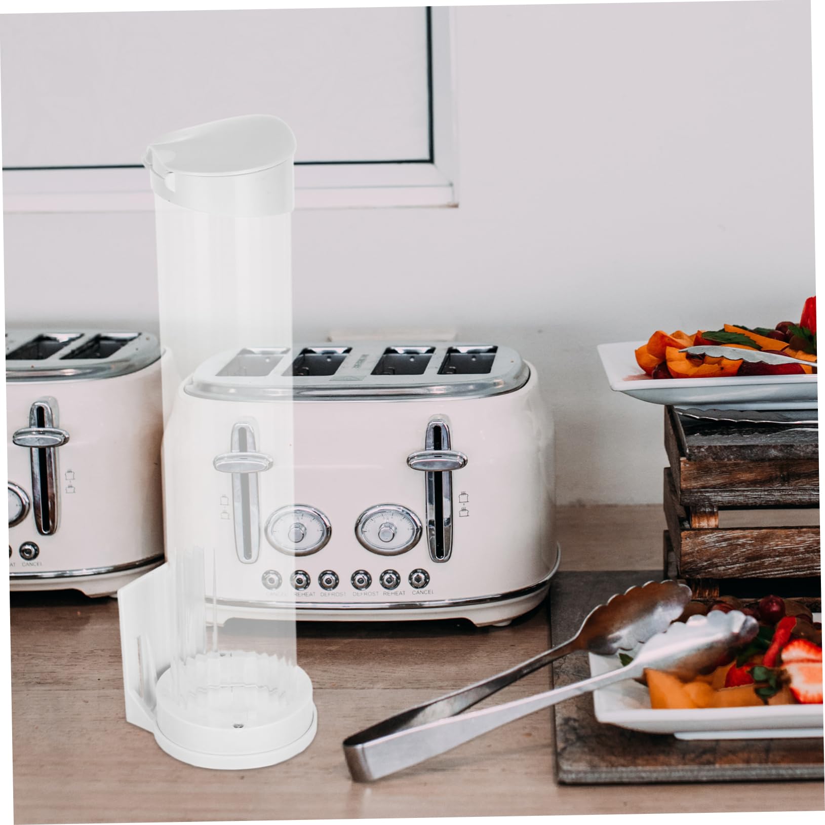 Porta Coni da Tavolo in Plastica Trasparente per Gelato, Supporto Gelato Compatibile Macchine Automatiche, Dispenser Pratico e Salvaspazio per Bar e Gelaterie