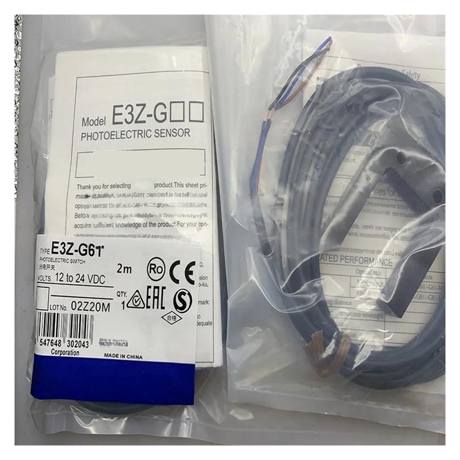 NACODLUL 1pcs E3Z-G82 E3Z-T81K-M3J E3Z-T61K-M3J E3Z-R81-M3J E3Z-LL81-M1J E3Z-LL61-M1J E3Z-G81 E3Z-G61 E3Z-G62 sensor(E3Z-LL61-M1J)