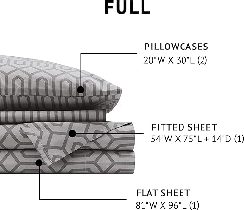 Vista 390 de Comfort Spaces - Sábanas con fundas de almohada Gris diamante