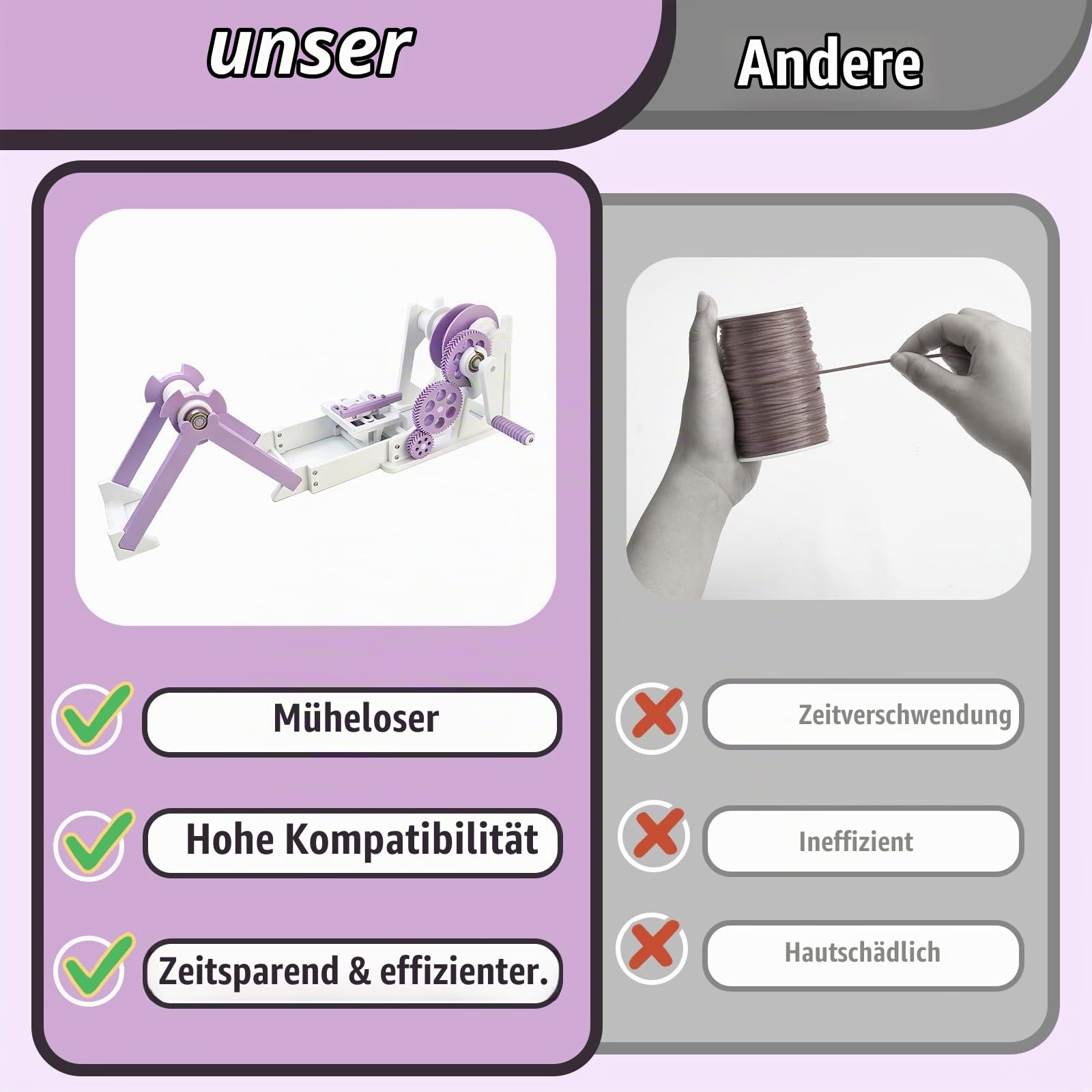 3D Filament Spulenwickler, Handkurbel Druck Filamentwickler Aufwickler Wickelmaschine Filament Umspuler für die Aufbereitung und Aufwicklung von Nähfahten Schweißdrähten