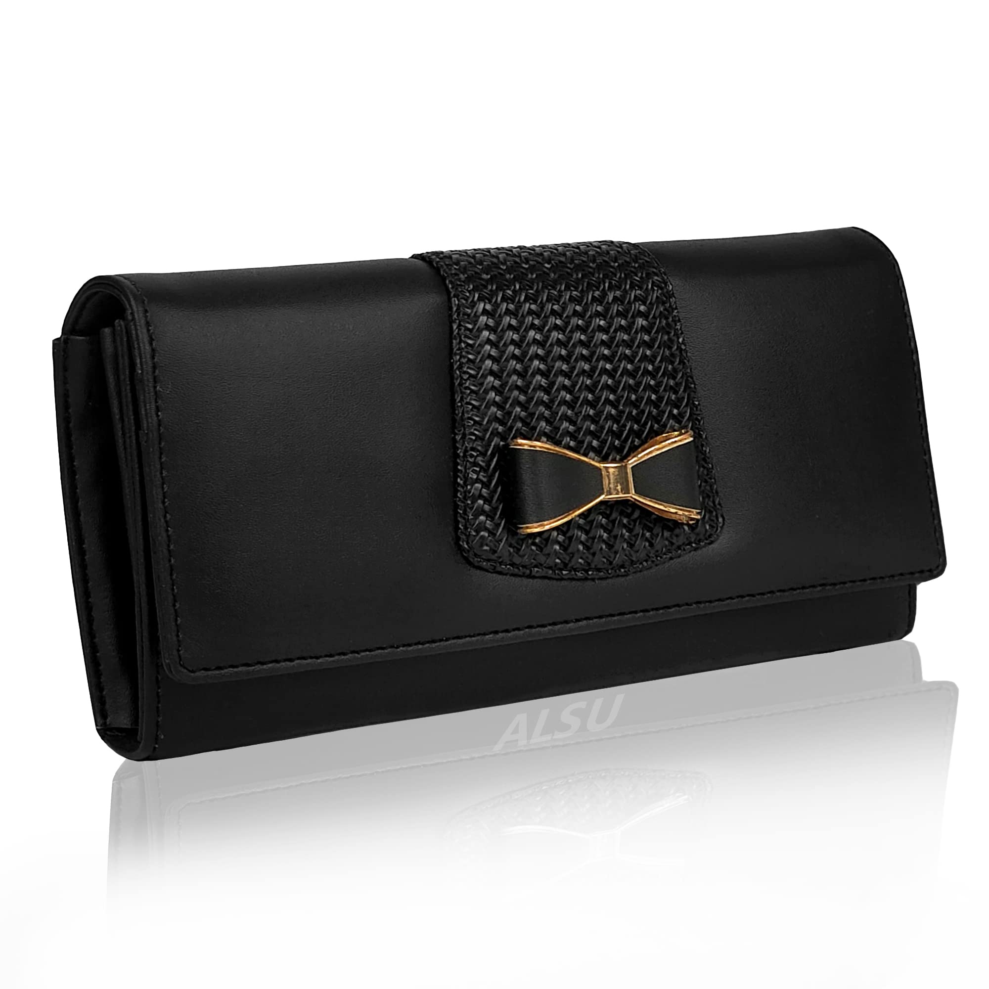 alsu Women's Black Hand Wallet Clutch Vegan Leather | 6 Cards Slots| Phone Pocket_irf-004blk-picture-43