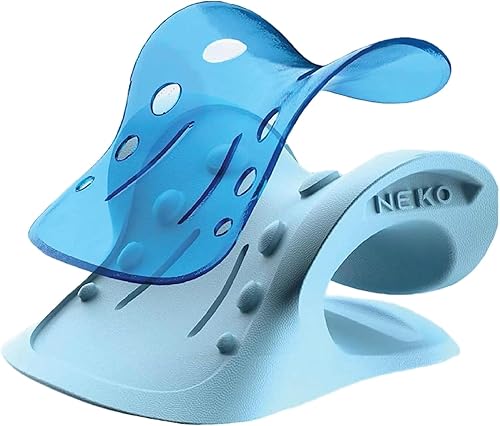 NEKO Estirador de cuello Relajante quiropráctico de espalda y hombros, dispositivo de tracción cervical y almohada de alineación espinal para