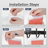 Vista 7 de Pestañas para colgar, 200 unidades de pestañas transparentes adhesivas para colgar, agujero de ranura, etiquetas colgantes de plástico autoadhesivas