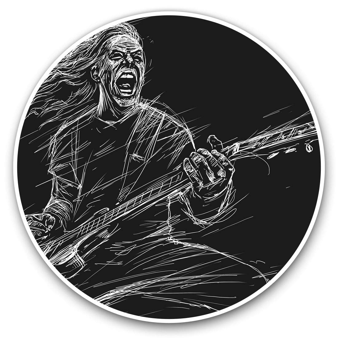 Destination Vinyl Ltd Rock Guitar Art Band Music Musician 24117 2 X 30Cmvinyl Stickers - Rock Guitar Art Band Music Musician Decals For Car Van Luggage Scrap Book Fridge #24117