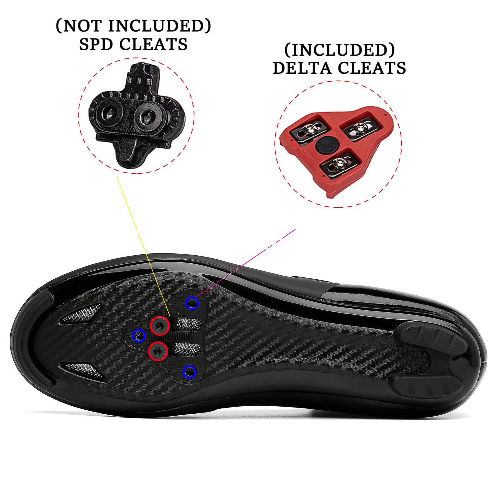 JiuQing Profesjonalne buty rowerowe unisex kompatybilne z rowerem Peloton do jazdy na rowerze szosowym z blokami Delta