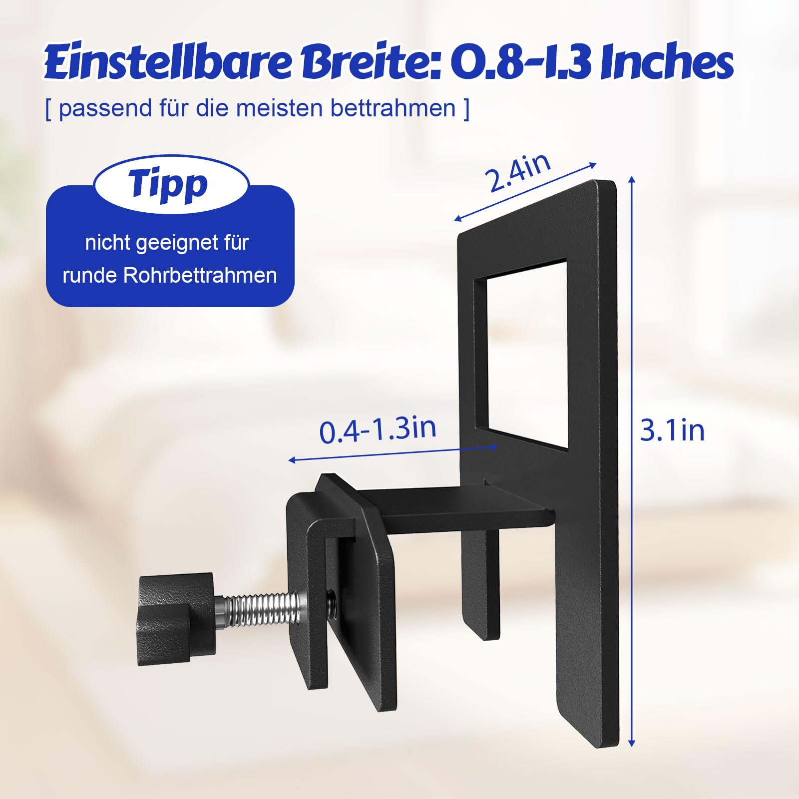 6 Stück Matratzenstopper für Bettrahmen rutschfeste Matratzendichtungen, Matratzenrutschstopper für Queen-Bettgestell, Matratzenhalterung, Schnelle Montage & Geräuschschutz