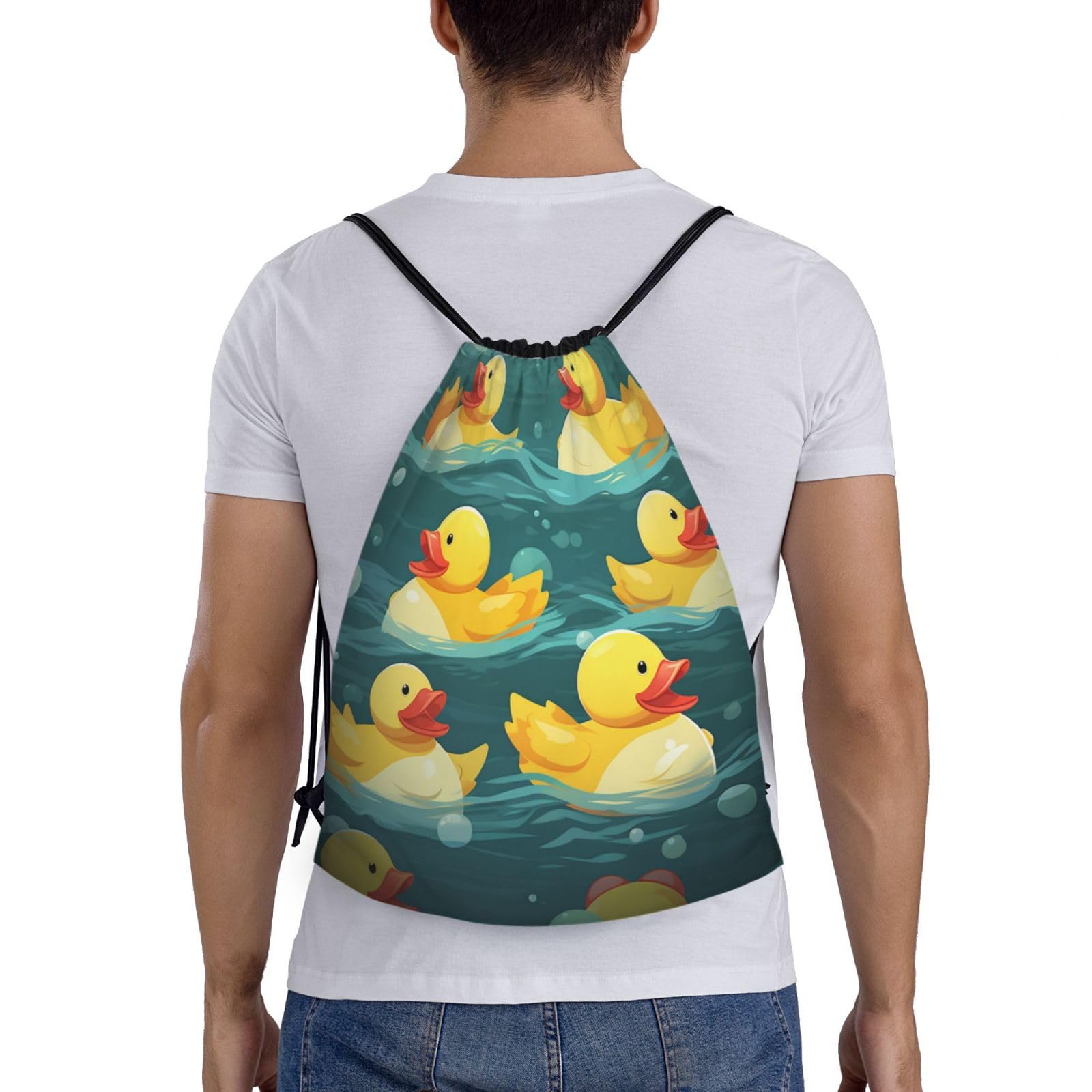 GFLFMXZW Rubber Ducks Drawstring Backpack for Women Men Drawstring Bags Cinch Bags Draw String Bag Casual Gym Bag