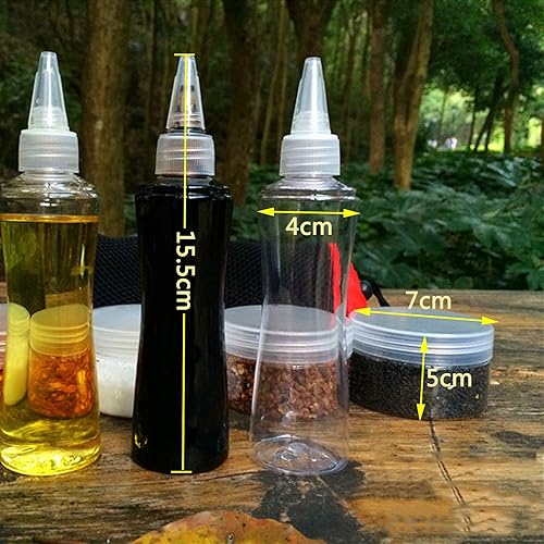Miniatura 4 de 7 frascos de plástico PET para especias a prueba de humedad con tapa, para camping, picnic, cocina al aire libre, mezclador de especias, botella
