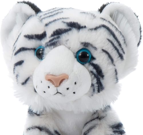 Miniatura 3 de The Petting Zoo Peluche de tigre, regalos para niños, animales salvajes del zoológico Onez, juguete de peluche de tigre blanco de 9 pulgadas